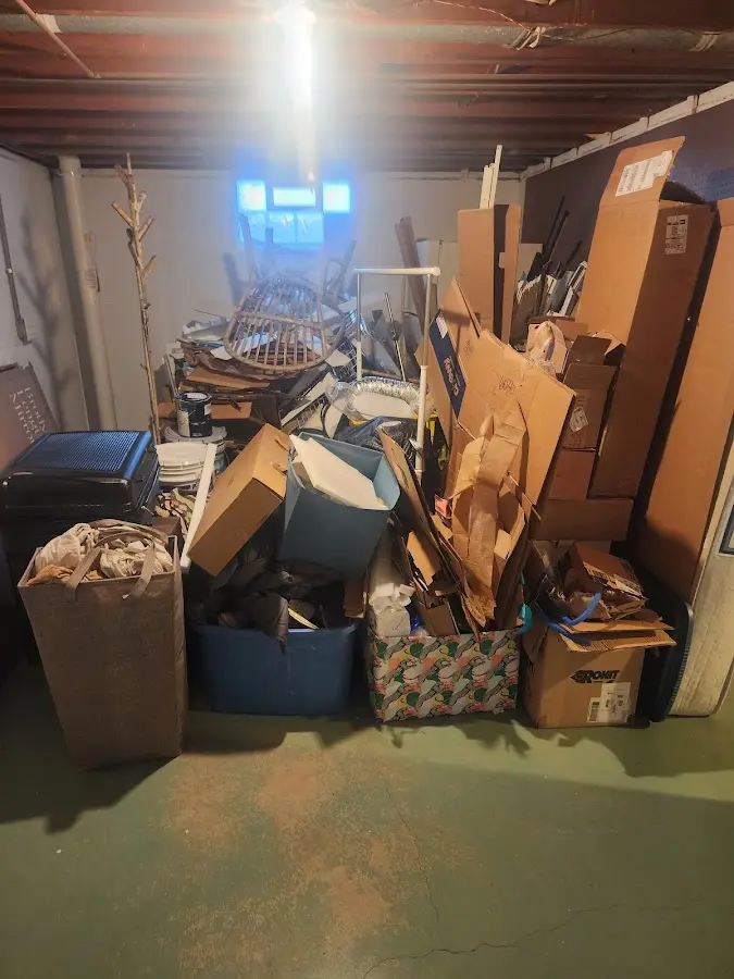 Roll-off dumpster container at job site for 6 Yard Dumpster Rental in Union